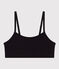 Women's Plain Cotton and Elastane Bra BLACK black