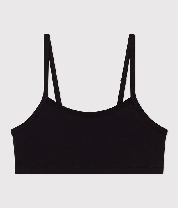 Women's Plain Cotton and Elastane Bra black
