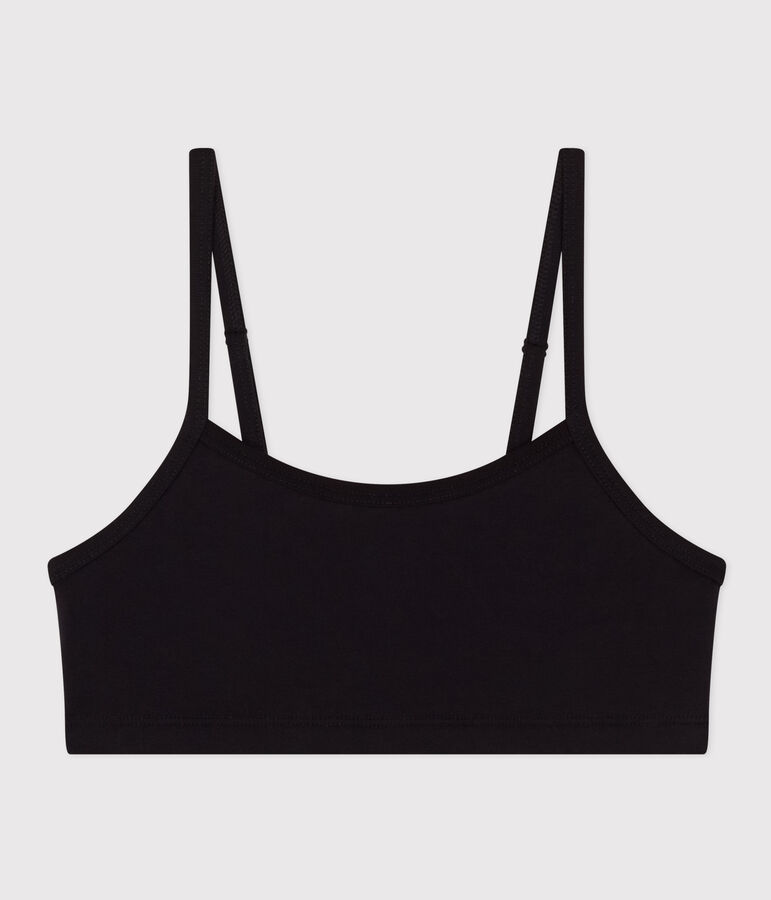Women's Plain Cotton and Elastane Bra black