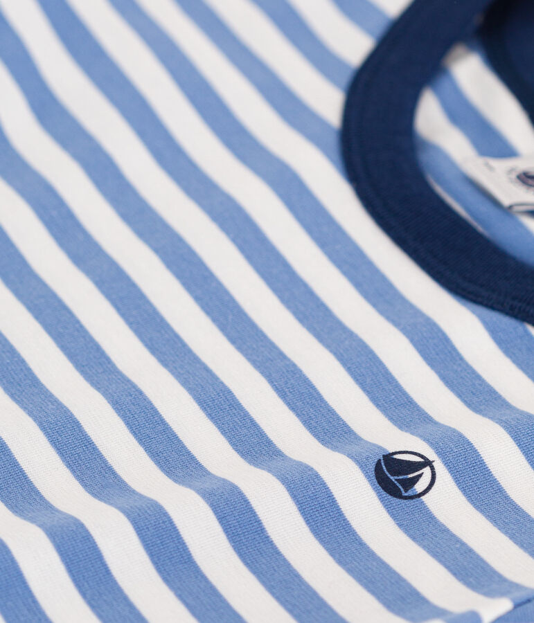 Boys' Stripy Lightweight Jersey T-shirt blue/white