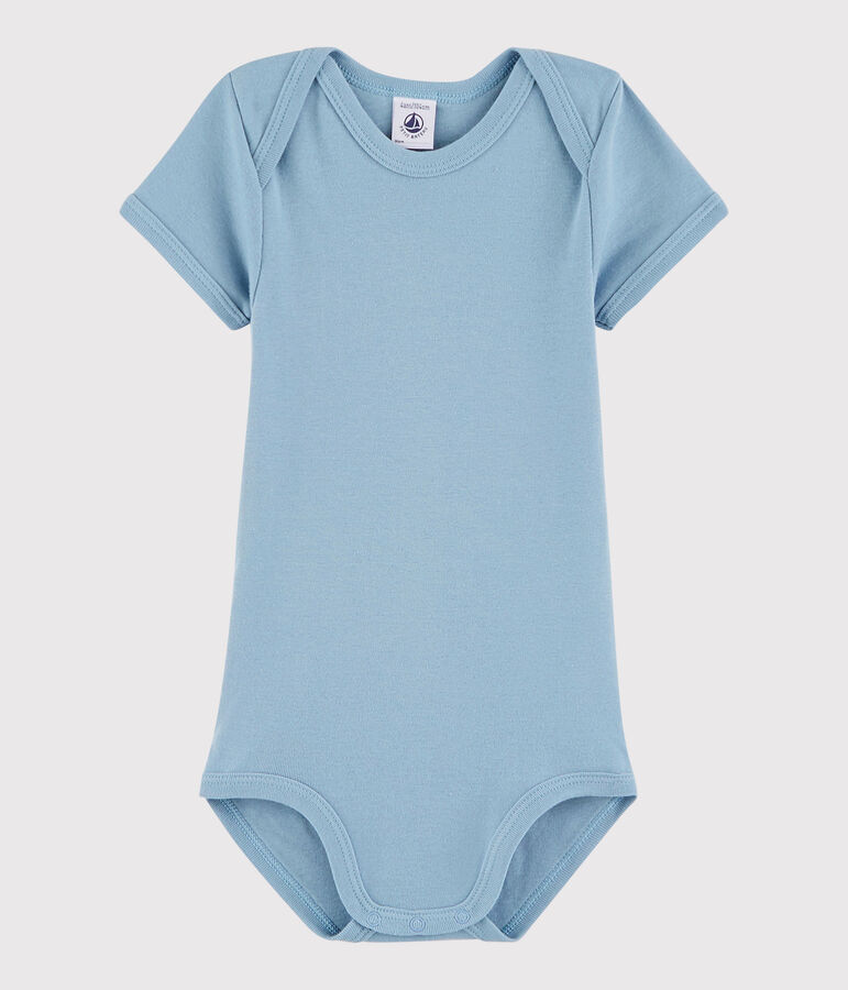 Unisex Babies' Short-Sleeved Bodysuit ACIER blue