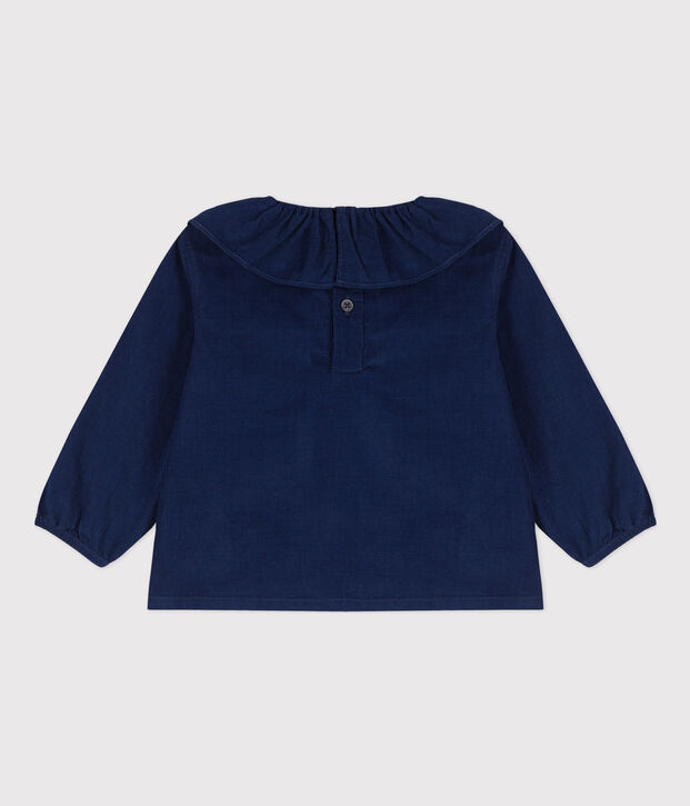 Babies' Super Fine Velour Long-Sleeved Blouse blue