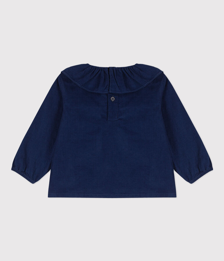 Babies' Super Fine Velour Long-Sleeved Blouse blue