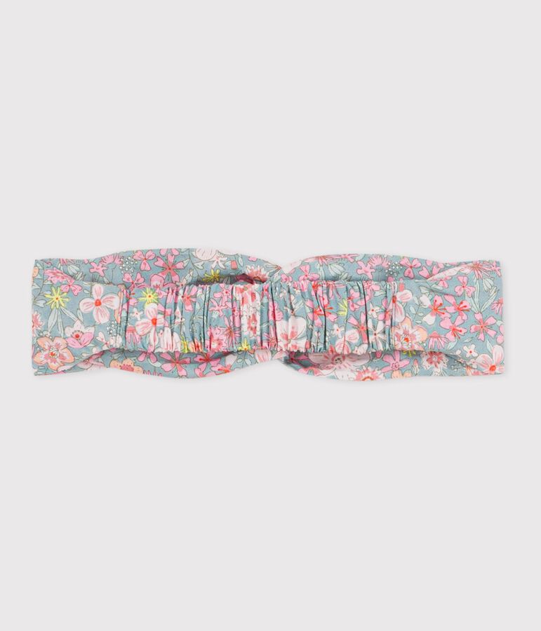 Baby girls' hairband in floral-print poplin SPRAY /MULTICO