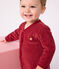 Babies' plain velour pyjama suit TERKUIT red