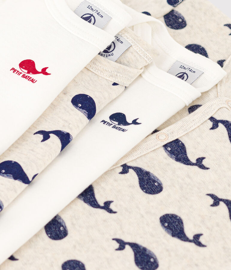 Babies' Pyjamas and 3-Pack of Whale Patterned Bodysuits multicolor