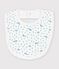 Babies' printed cotton bib white/blue