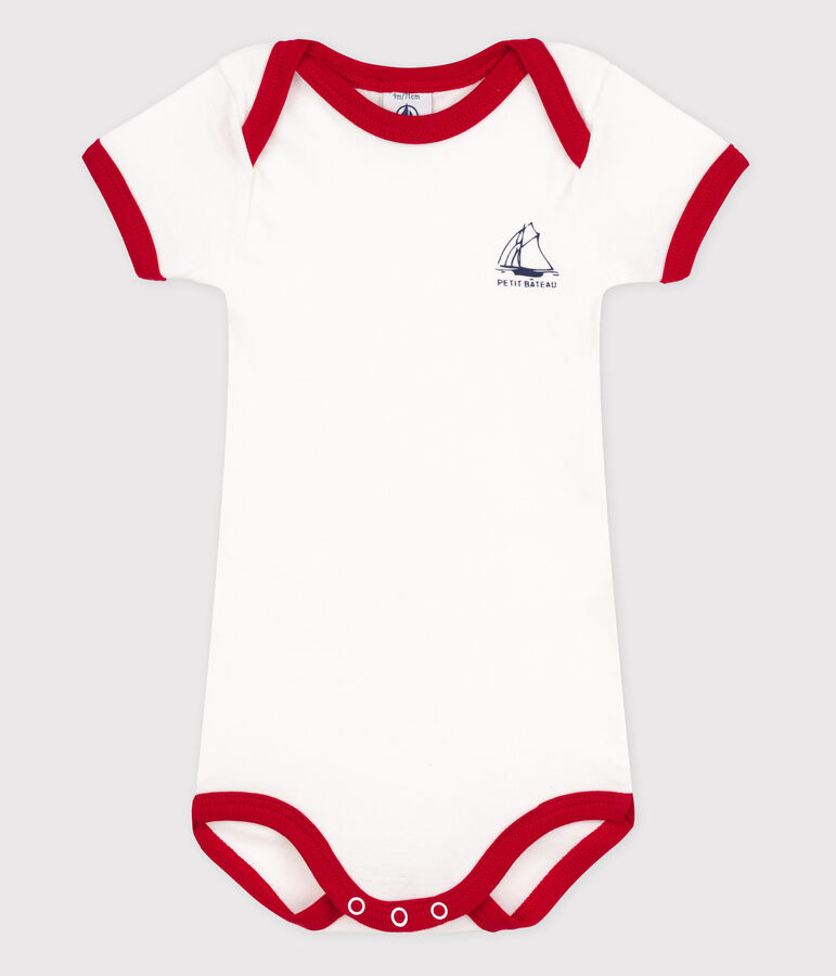 Babies' Short-Sleeved Bodysuit white/red