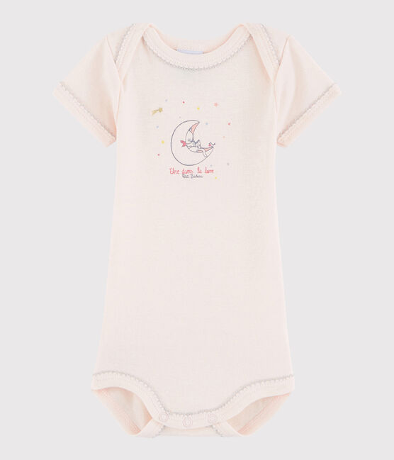 Baby Girls' Short-Sleeved Bodysuit Fleur pink