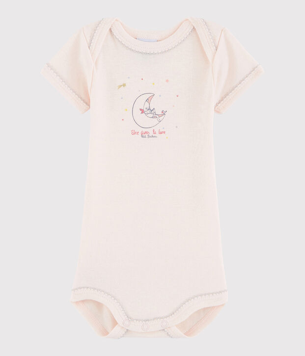 Baby Girls' Short-Sleeved Bodysuit Fleur pink