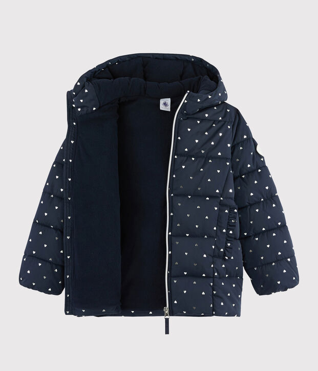 Girls' puffer jacket blue/grey