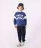 Children's plain cotton jogging bottoms blue