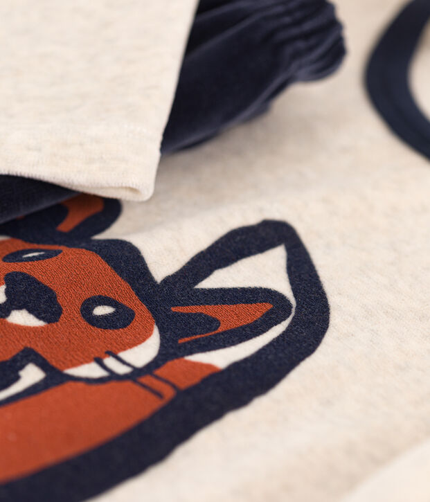 Children's Unisex Fox Patterned Velour Pyjamas blue/multicolor