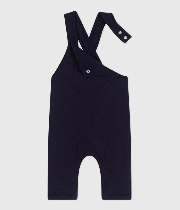 Babies' long-leg dungarees in plain thick cotton SOIR