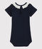 Baby Girls' Bodysuit with Eyelet Embroidery and Collar SMOKING blue