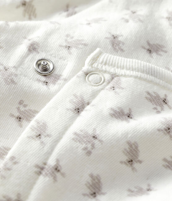 Babies' Bunny Tube Knit Sleepsuit MARSHMALLOW white/MULTICO white