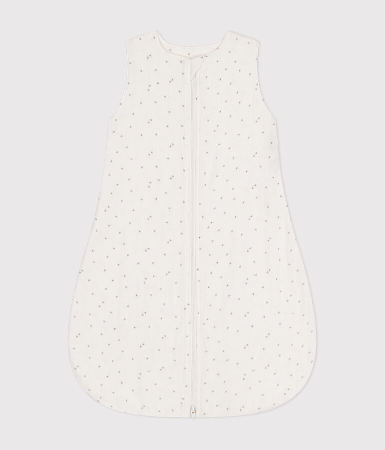 Babies' 1 TOG printed cotton sleeping bag white/grey