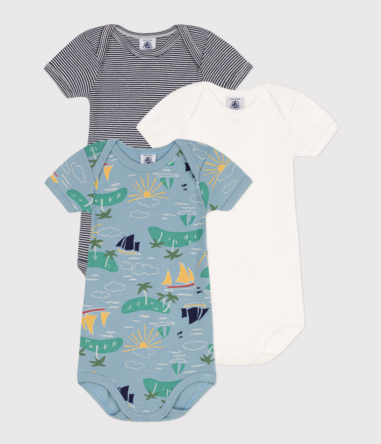 Short-Sleeved Cotton Explorer Bodysuits - Pack of 3 variante 1