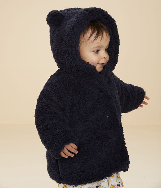 Petit Bateau Baby Girls Sherpa Coat