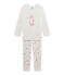 Girl's terry cloth pyjamas LAIT white/VIENNE pink/MULTICO