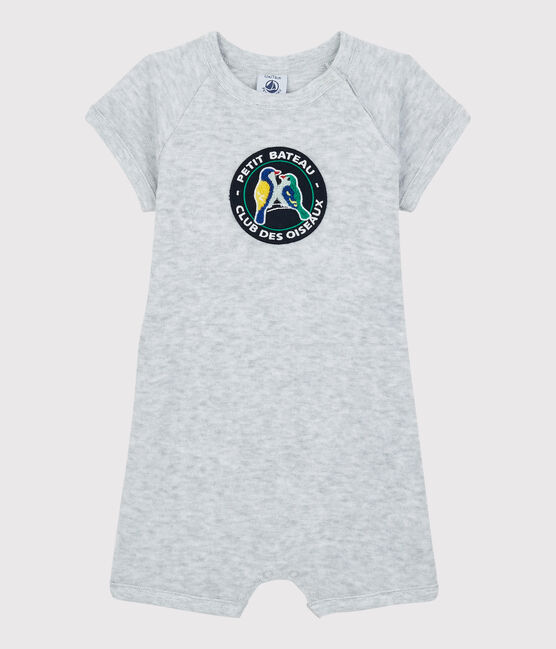 Baby Boys' Terry Playsuit POUSSIERE CHINE grey