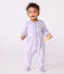 Babies' heart-print velour pyjama suit SQUAW white/MARSHMALLOW