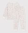 Children's fleece pyjamas with flowers white/multicolor