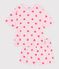 Women's short heart print cotton pyjamas pink/orange