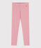 Children's plain cotton leggings CHARME pink