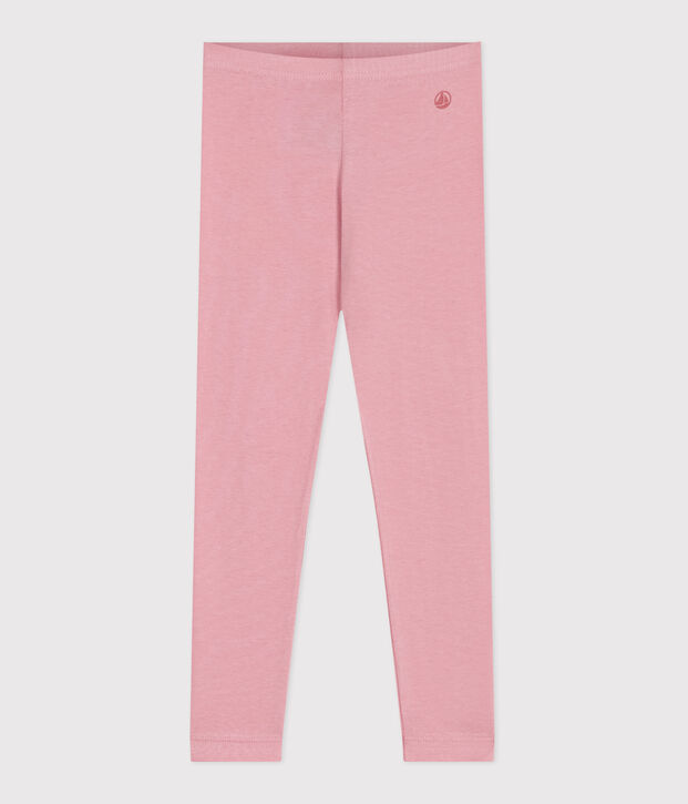 Children's plain cotton leggings pink