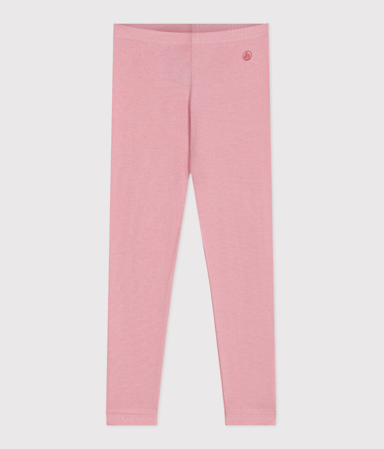 Children's plain cotton leggings CHARME pink