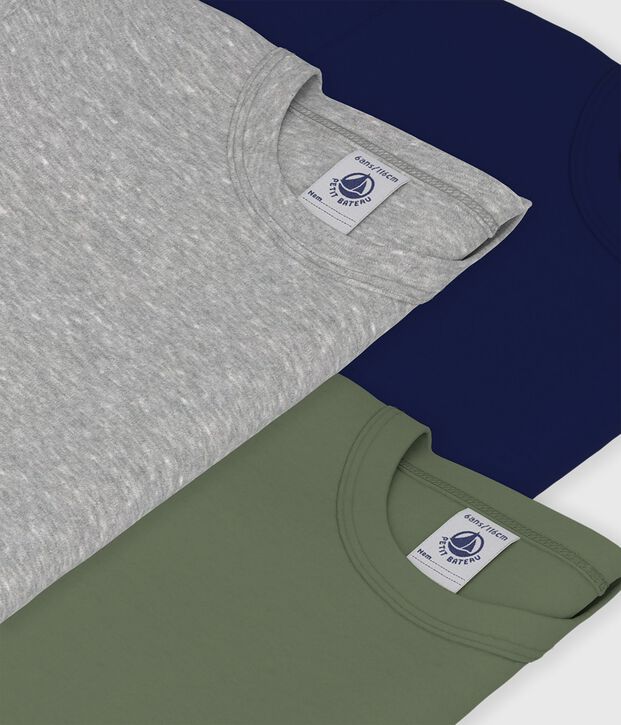 Pack of children's short-sleeved plain cotton T-shirts multicolor