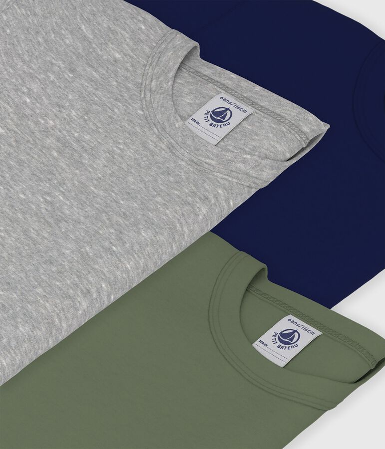 Pack of children's short-sleeved plain cotton T-shirts multicolor