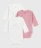Pack of babies' long-sleeved printed cotton wrapover bodies variante 2