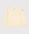 Children's stripy cotton Breton top white/yellow