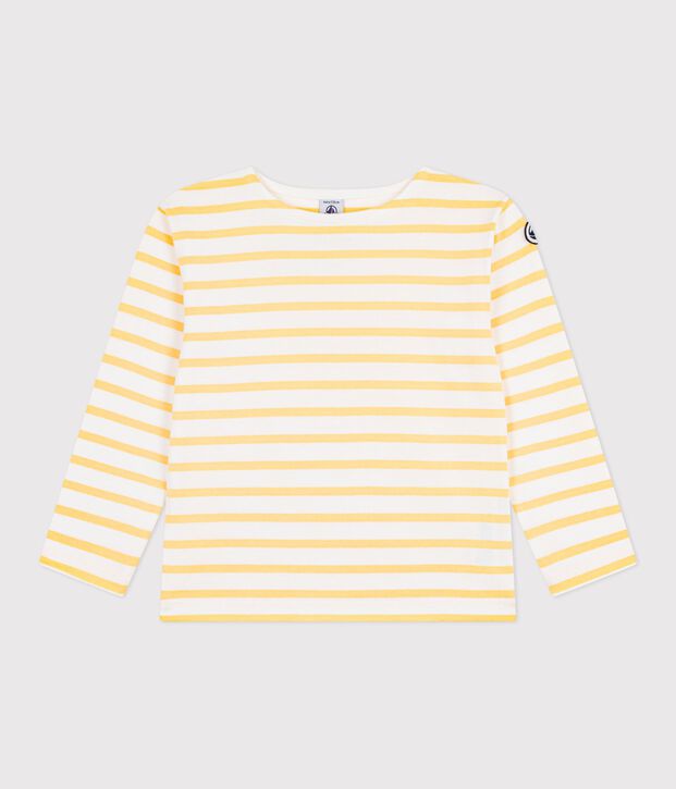 Children's stripy cotton Breton top yellow/yellow