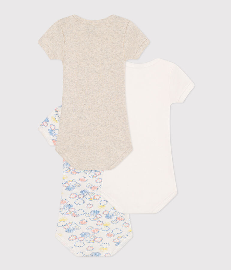 Babies' Rainbow Short-sleeved Cotton Bodysuits - 3-Pack multicolor
