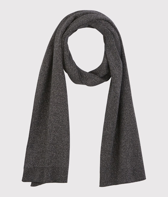 Women's shiny scarf CITY black/ARGENT grey