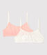 Girls' Sparkly Print Organic Cotton and Elastane Bralettes - 2-Pack