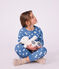 Children's fleece pyjamas with hearts blue/white