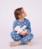 Children's fleece pyjamas with hearts blue/white