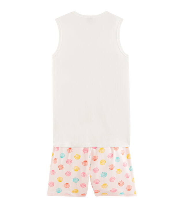 Girls' Ribbed Short Pyjamas pink/multicolor