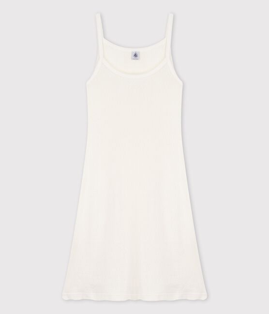 Women's Iconic Strappy Openwork Cotton Dress MARSHMALLOW white
