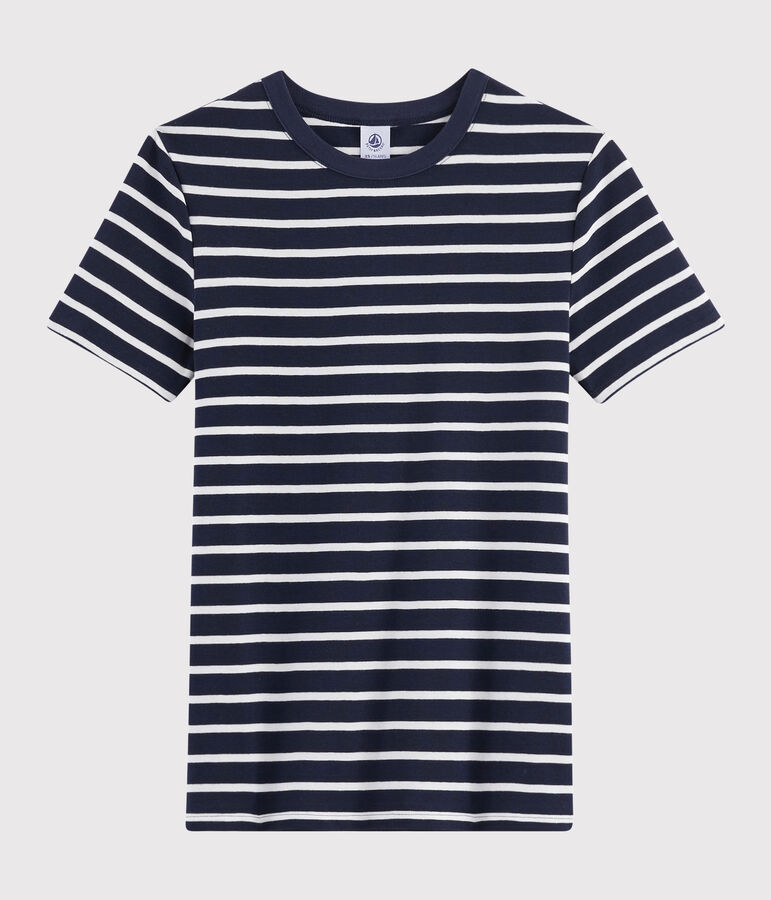 Women's iconic round neck T-shirt blue/white