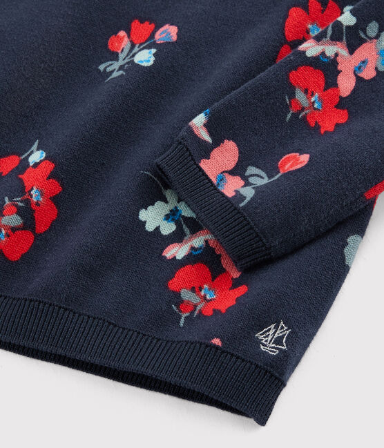 Girls' Cotton Pullover SMOKING blue/MULTICO white