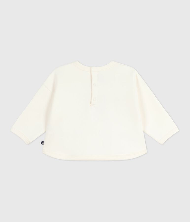 Baby sweatshirt in soft and warm cotton MILK Ecru