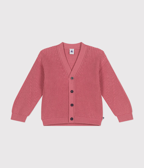 Little girls' cotton cardigan ROSEWOOD pink