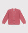 Little girls' cotton cardigan ROSEWOOD pink