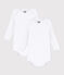 Babies' White Long-Sleeved Bodysuits - 2-Pack variante 1