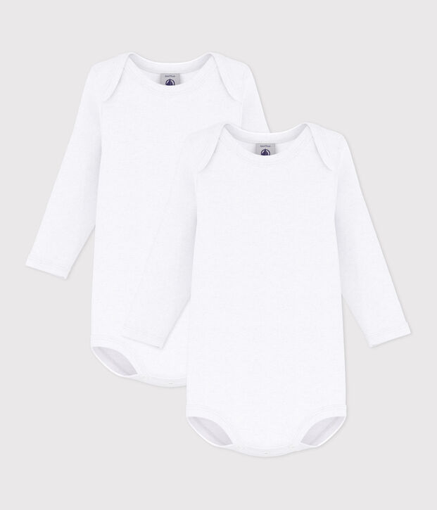 Babies' White Long-Sleeved Bodysuits - 2-Pack multicolor